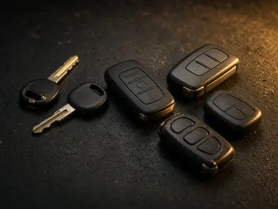 Assorted car keys and smart key fobs